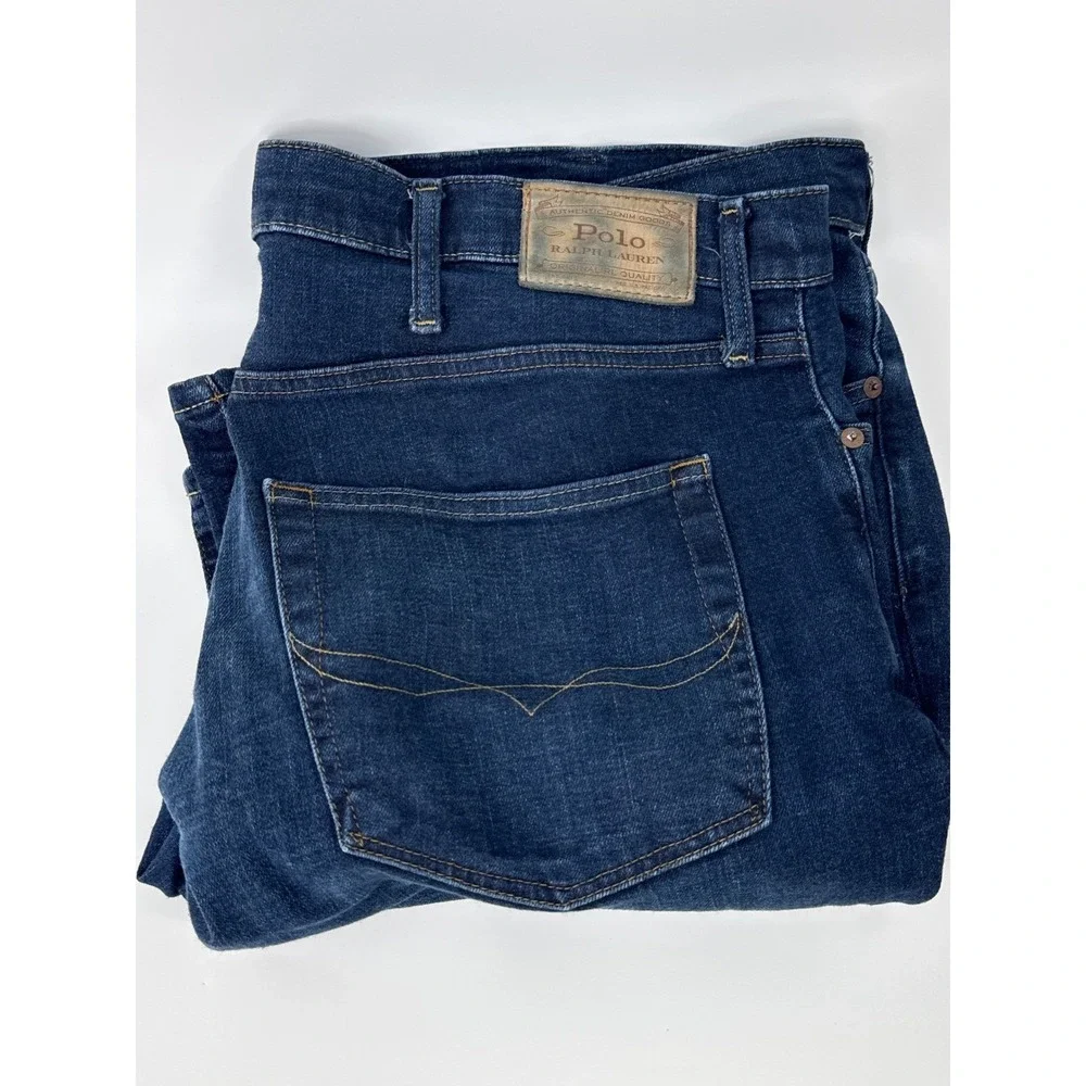 Polo Ralph Lauren Jeans Mens‎ 42x34 Blue Hampton Relaxed Straight Denim Pants